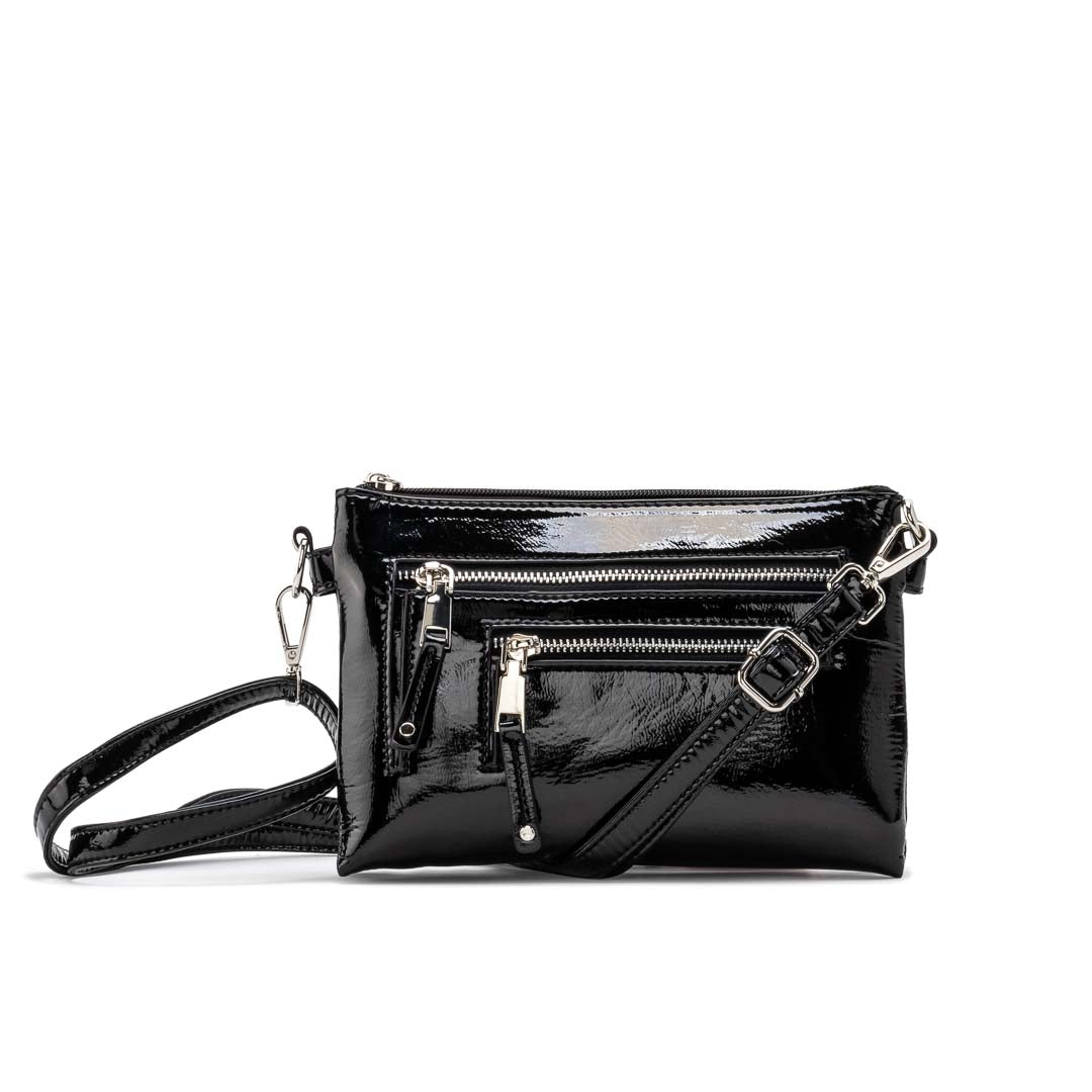 Patent crossbody clearance bag