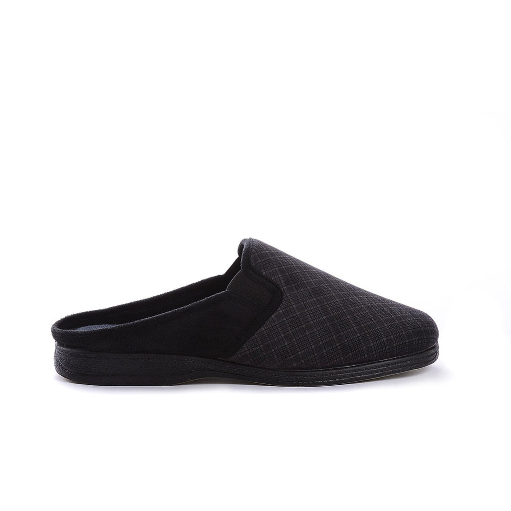 WINDSOR DUVET Black & Grey 100027-15 gender-mens type-slippers style-indoor